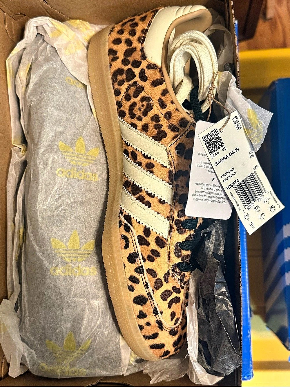 adidas Samba OG Leopard Print Sneakers US 6.5 NWT
